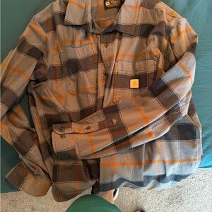 Carhartt Men's Plaid Shirt Jacket in Gray and Orange